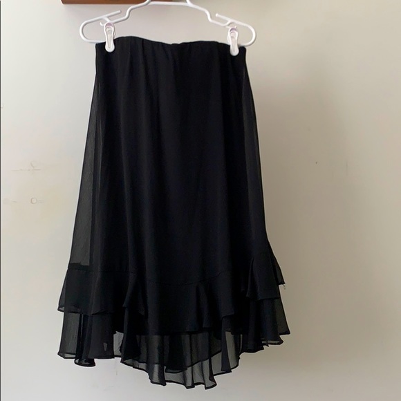 Black Chiffon Flowy Dress - Picture 1 of 4